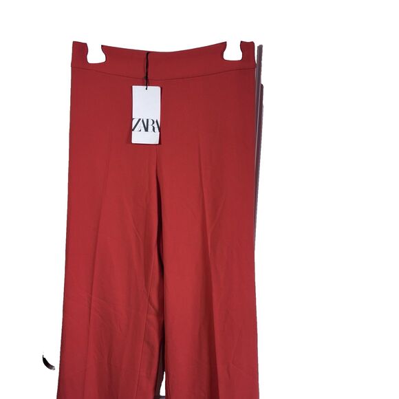 Zara Orange Flare Dress Pants with zipper on one side size XS NWT - Picture 6 of 14